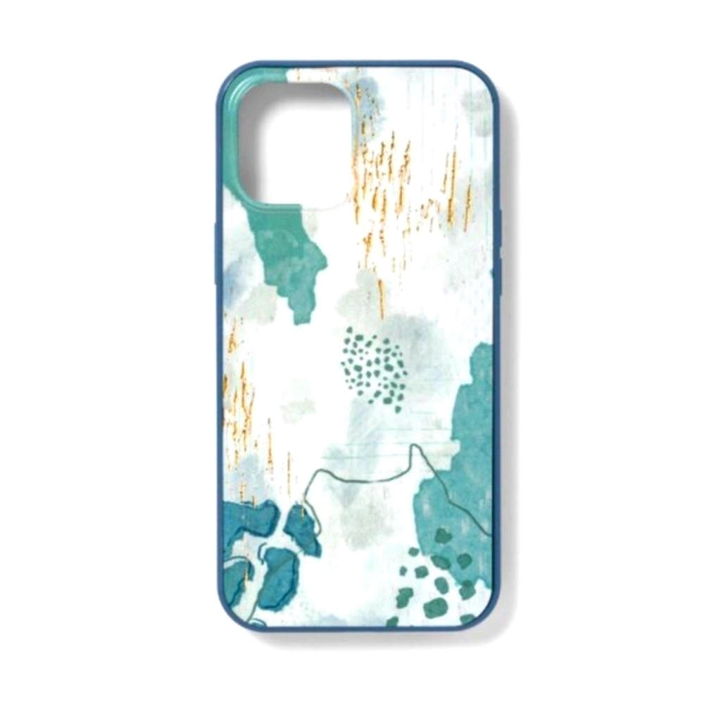 I Phone iphone 12/12 Pro - Heyday Green & Gold Abstract Antimicrobial Case